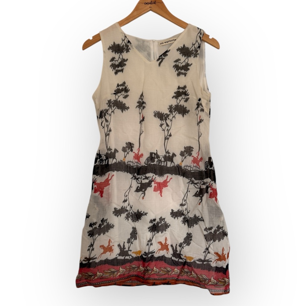 SM Wardrobe Scenic Horse & Carriage Print Dress – Size S